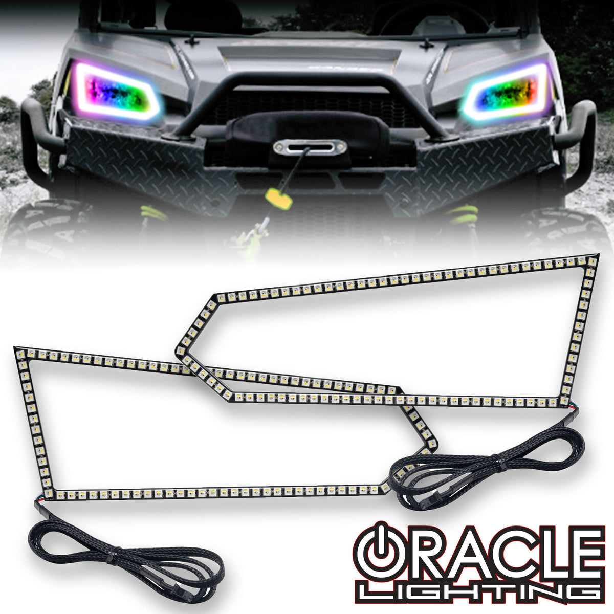 ORACLE Lighting 2014-2019 Polaris Ranger 570/900/1000 Dynamic ColorSHIFT  RGB+W Headlight Halo Kit