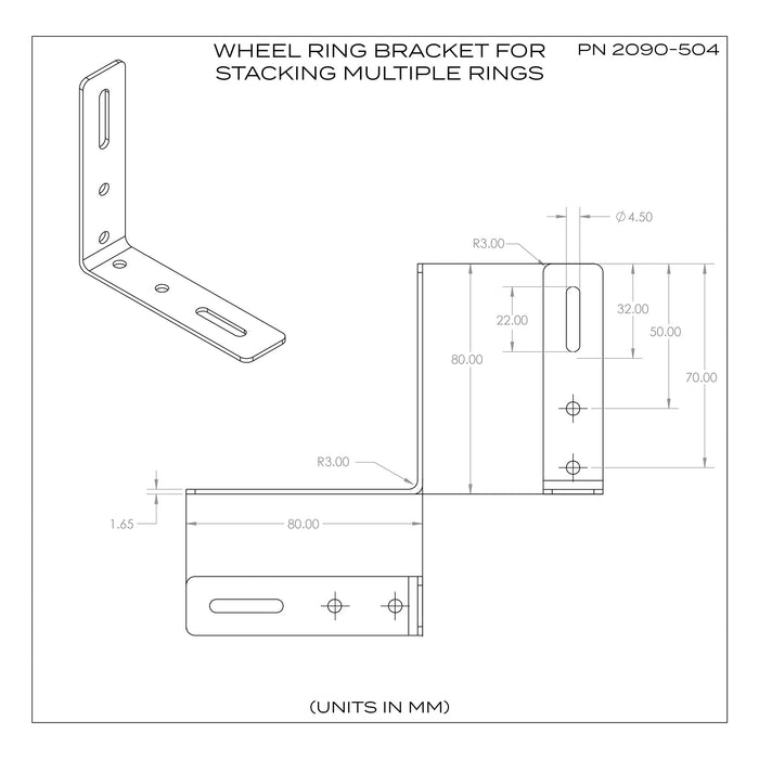 ORACLE Lighting Offset Wheel Ring Bracket for Stacking Multiple Rings - Set of 12