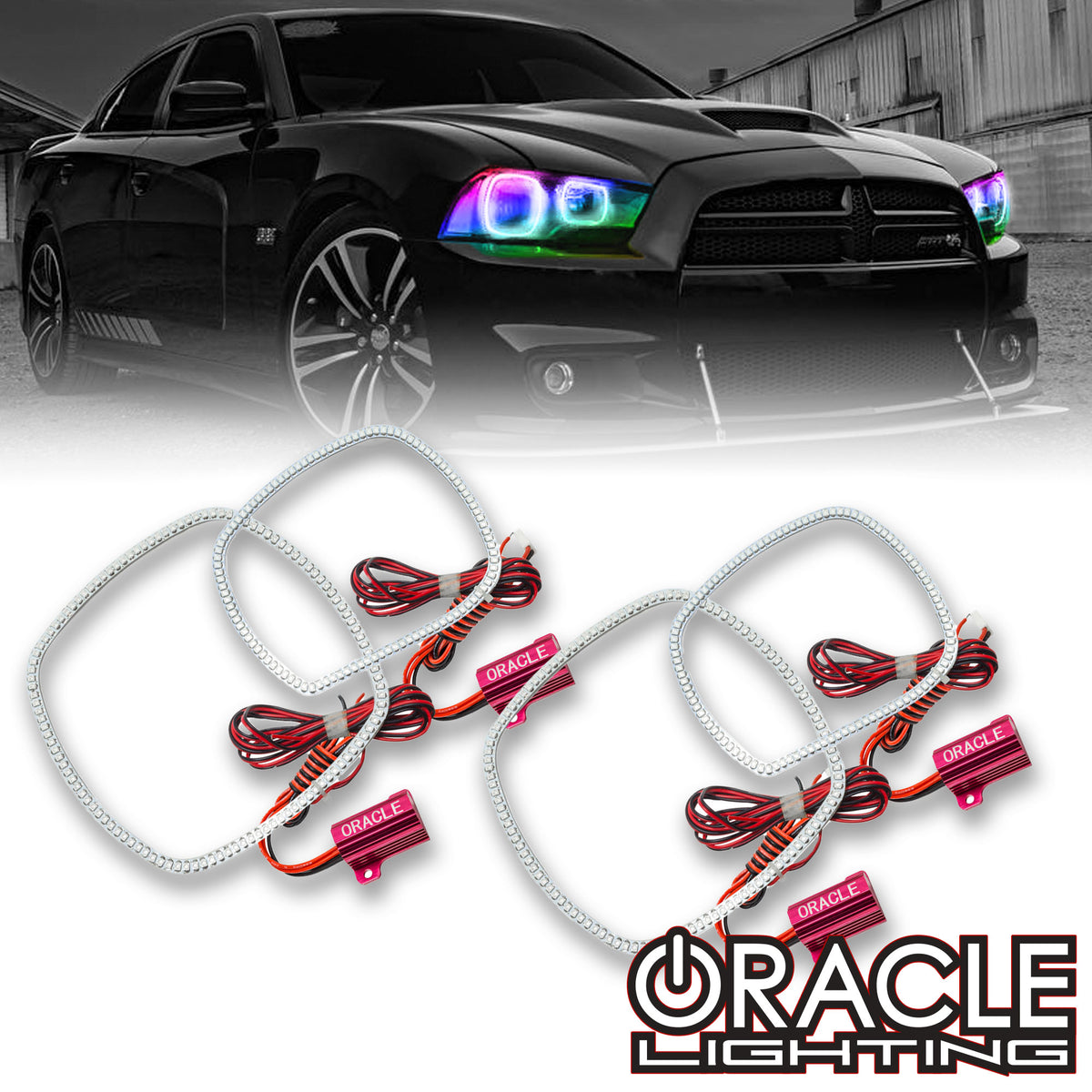 2011 2014 Dodge Charger LED Headlight Halo Kit ORACLE Lighting