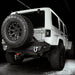 Rear three quarters view of a Jeep Wrangler JK with tinted flush mount tail lights