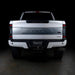 Straight rear view of a white Ford Superduty with Flush Mount Tail Lights installed.