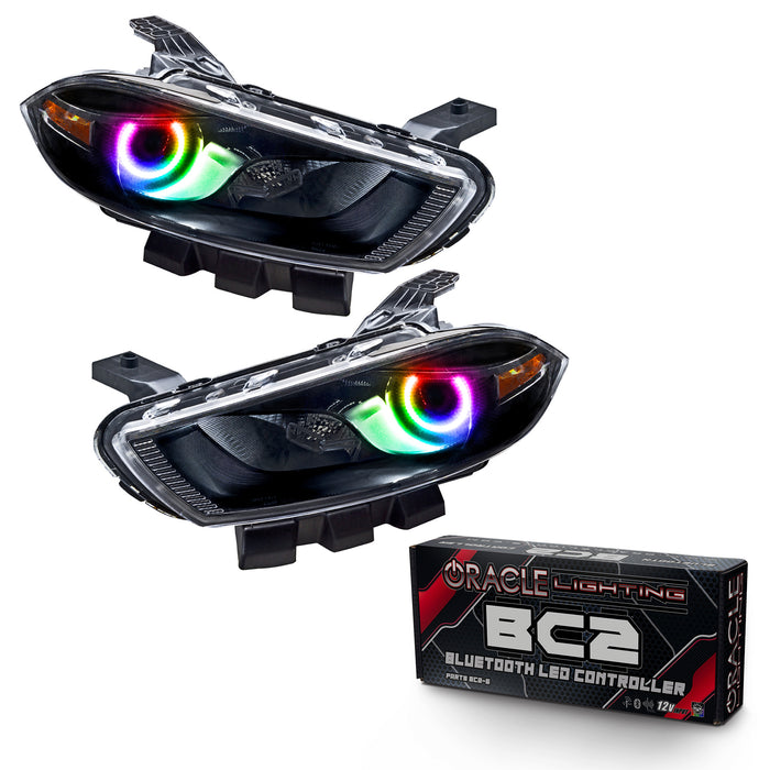 ORACLE Lighting 2013-2016 Dodge Dart Pre-Assembled Halo Headlights - Black Housing (Halogen Style)