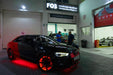 Black Audi with red LED wheel rings.