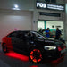 Black Audi with red LED wheel rings.