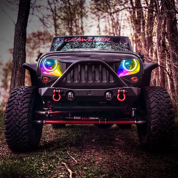 ORACLE Lighting 7" High Powered LED Headlights - Black Bezel - Dynamic ColorSHIFT - Jeep Wrangler JK