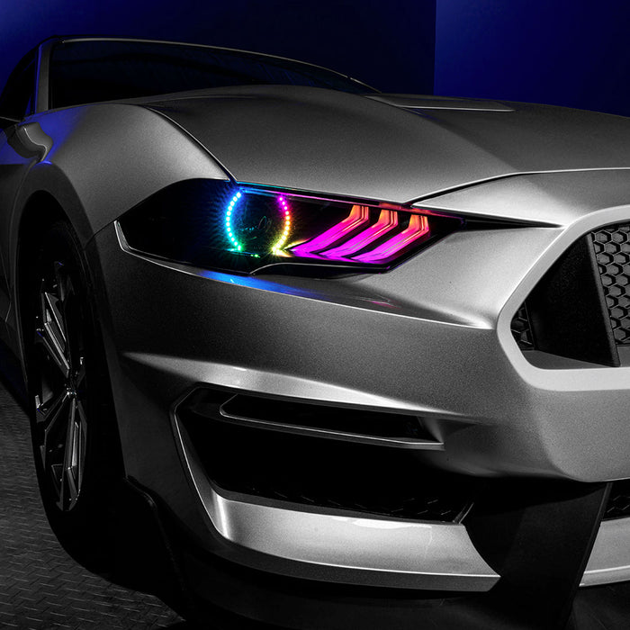 ORACLE Lighting 2018-2023 Ford Mustang "Black Series" Dynamic ColorSHIFT LED Headlights w/ Sequential Turn Signal