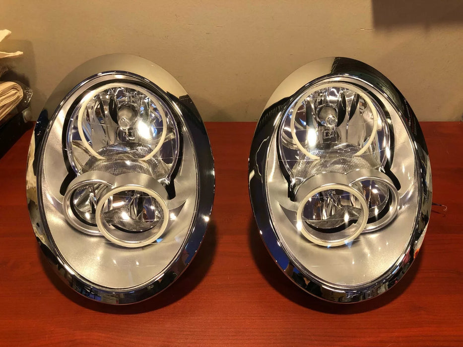 USED ORACLE 2005-2008 Mini Cooper HEADLIGHTS WITH WHITE PLASMA HALOS 7103-051