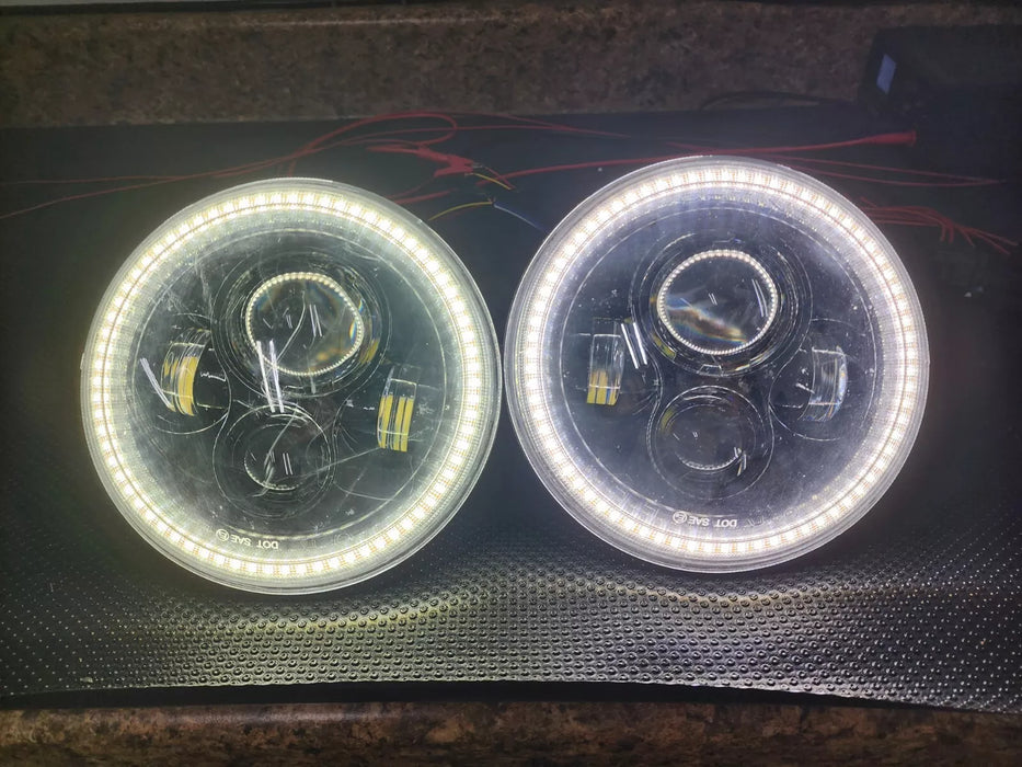 USED ORACLE 2007-2018 JEEP WRANGLER JK SWITCHBACK LED HALO HEADLIGHTS- 5769-123