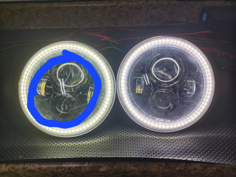 USED ORACLE 2007-2018 JEEP WRANGLER JK SWITCHBACK LED HALO HEADLIGHTS- 5769-123