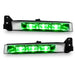 Dodge Charger fog lights with green LEDs.