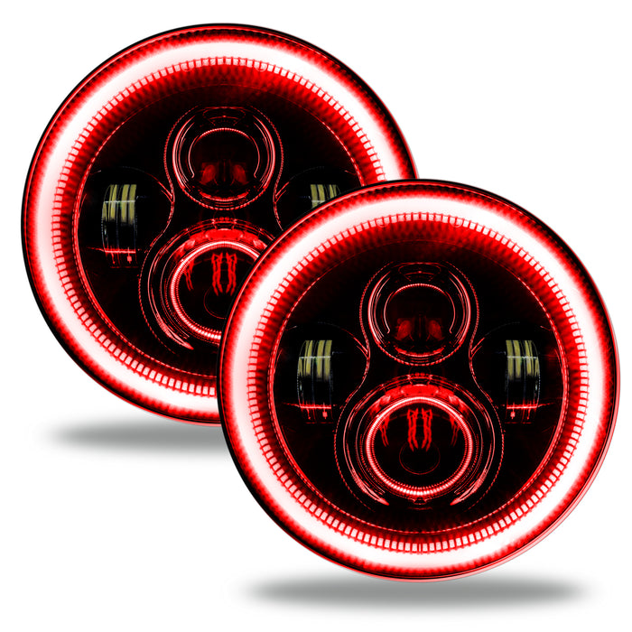 YSSMAO 7 Pouces LED à Double Faisceau de Phare avec RGB vive Halo