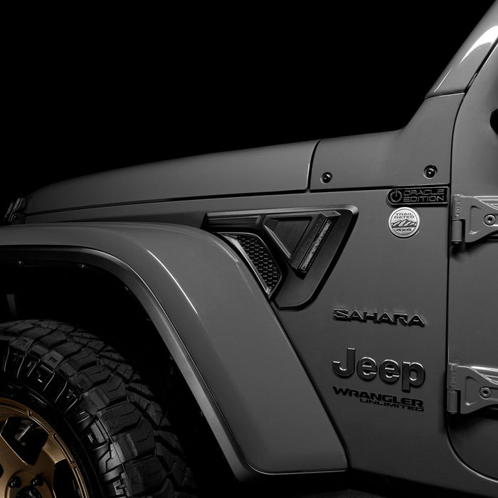 Close-up of Sidetrack™ LED Lighting System installed on a Jeep.