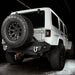 Rear view white jeep wrangler jk with flush mount tail lights installed