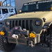 Close-up of Oculus Headlights installed on a Jeep Wrangler JL.