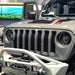 Close-up of Oculus Headlights installed on a Jeep Wrangler JL.