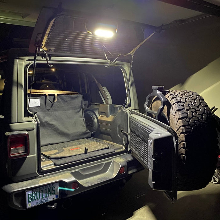 Rear view of a Jeep with Cargo LED Light Module installed.