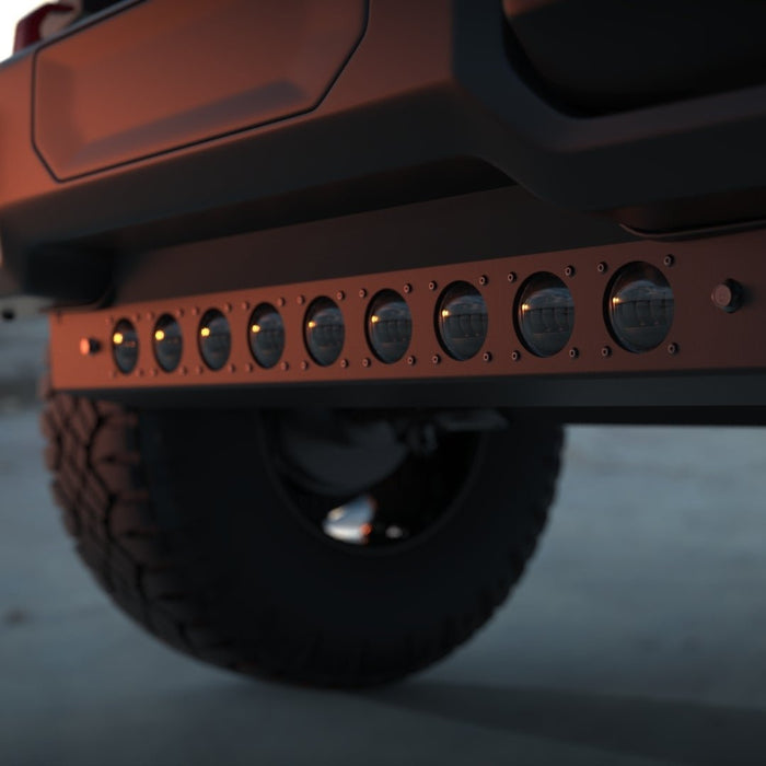 Close up of skid plate installed on jeep