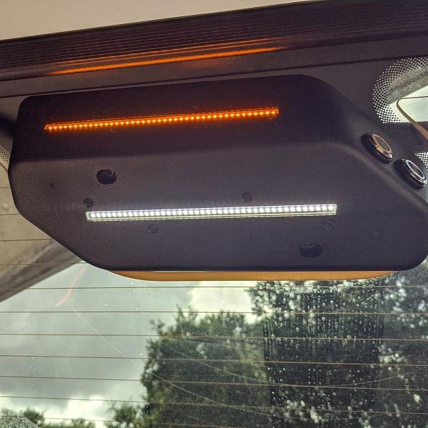 Close-up of Cargo LED Light Module installed on a Jeep.