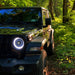 Close-up of a Jeep Wrangler JL with Oculus Headlights installed.